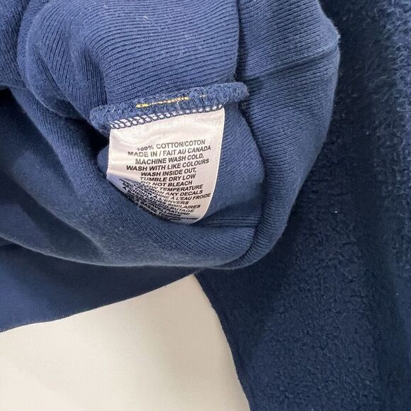 Yellow Label Co Sweatshirt Women’s XS Blue Cropped Inside Out Pullover - Picture 4 of 7